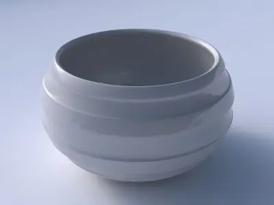 Bowl spheric twisted with smooth horizontal ribbons 3D print model