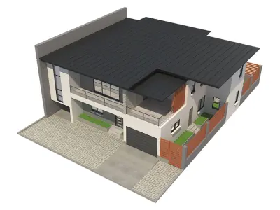 MODERN HOUSE Low-poly 3D model purchase