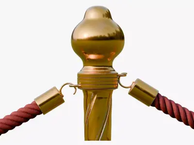 Velvet Rope Stanchion 3D model