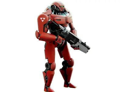 BATTLE DROID Z-8000 Rigged for Unreal Engine - Unity - MIXAMO 3D model