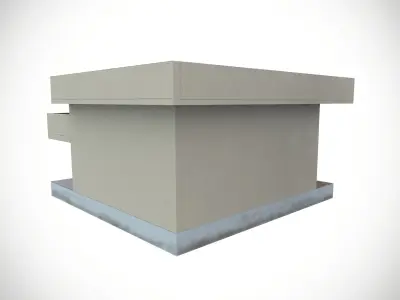 Cement Village House  Low-poly 3D model