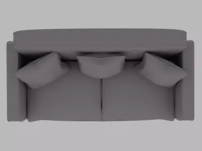 Modern Luxury Sofa with Cushions Low-poly 3D model