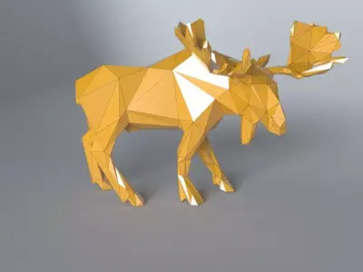 low-poly 3D printer model Moose Low-poly 3D model