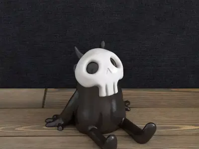 Creature Skull  character phone holder Free 3D print model