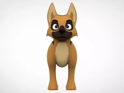 German Shepherd  Low-poly 3D model