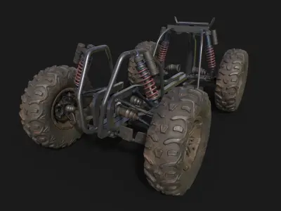 Quadracycle Parts Props Pack 3D model