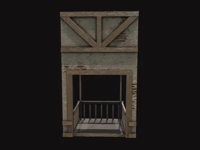 Medieval Wall V02 Low-poly 3D model