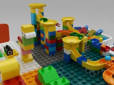 Building block toy table 3D model