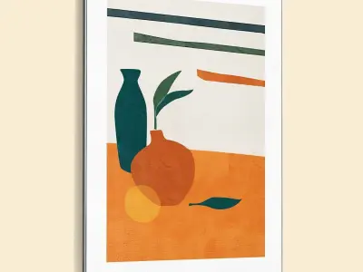 Plaster Two Photo Frame 407 Low-poly 3D model