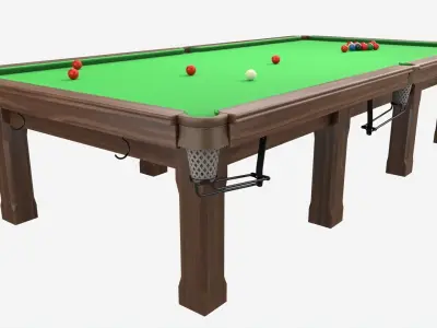 Billiard Snooker Table Full 02 3D model