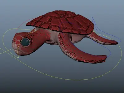 Stylized Turtle - Multiple Texture Options Low-poly 3D model