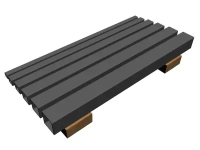 120in Wall Square Ornamental Tube 3D model