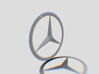 Mercedes benz 3d Logo and Car Symbol silver 3D model