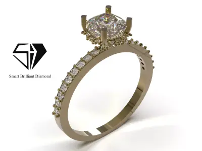 Luxury Solitaire ready for casting Ring sr0132 3D print model