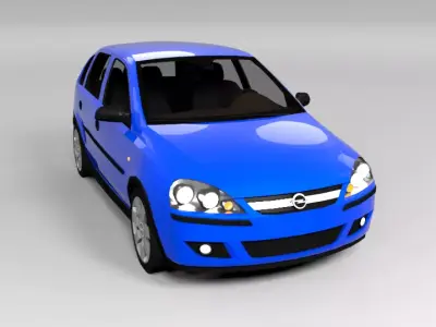 OPEL CORSA C 5D LOWPOLY Low-poly 3D model