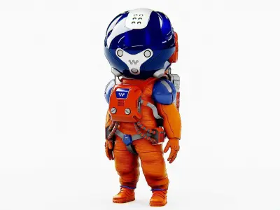 TOON ASTRONAUT B-K Rigged for Unreal Engine - Unity - MIXAMO  3D model