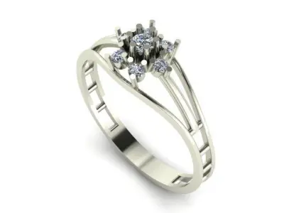 fancy ring for daimonds 3D print model