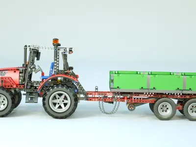 LEGO Tractor with Trailer 3D model