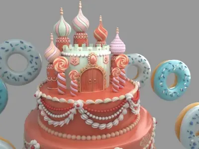 carstle cake 3D model