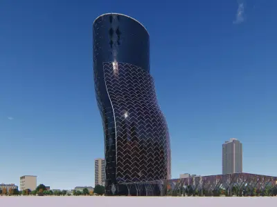 Skyscraper Block Building 3D model