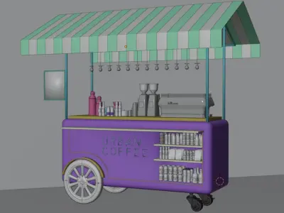 Coffee Cart 3D model