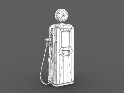 Old Style Gas Pump Low-poly 3D model