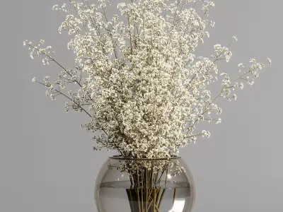 plants bouquet vase 18 3D model