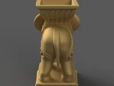 Elephant Table Pot planter candy container urn candle holder 3D print model