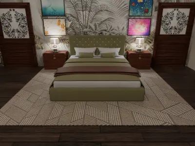 Luxury Modern Bedroom 3D Model Low-poly 3D model