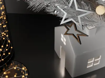 Christmas Decoration Set 3D model shop