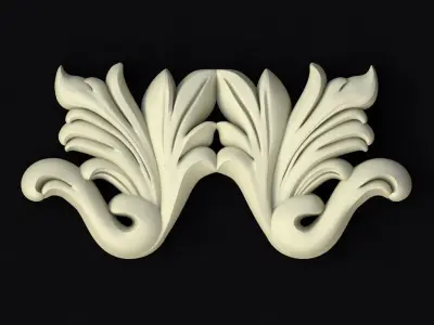 Central decor ornament for furniture 3D model 143