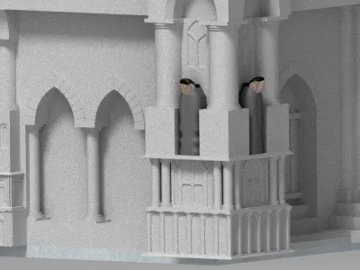 chess board castle Free 3D model