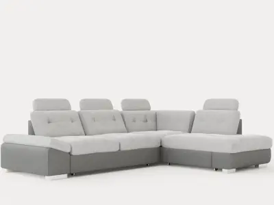 Corner Sofa Bed CALAMO 1 Grey Right Low-poly 3D model