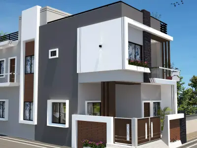 House 3d modern design in chennai Low-poly 3D model