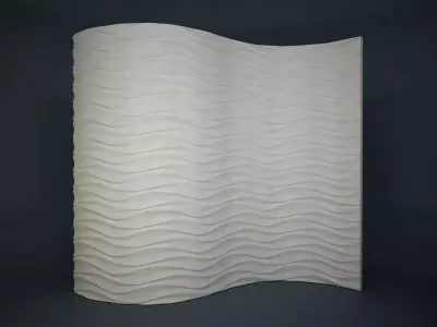 07 WAVES PATTERN WALL Low-poly 3D model