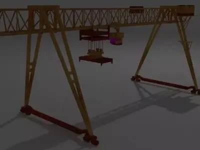 Game ready realistic gantry crane  Free 3D model