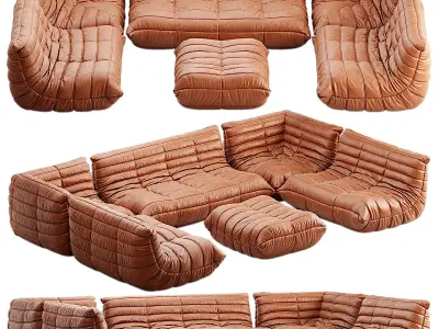 CERTIFIED Ligne Roset TOGO Large set in natural 3D model