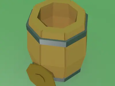 Empty Barrel Free low-poly 3D model
