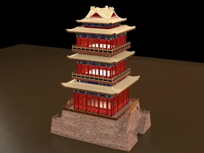 Chinese ancient house 3D model 46