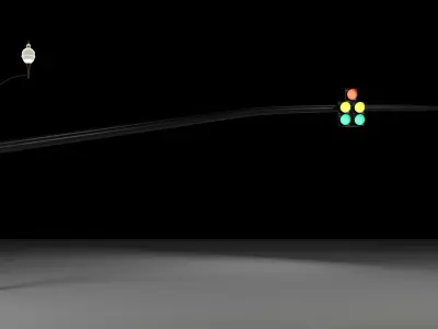 City Downtown Stop Light 3D model