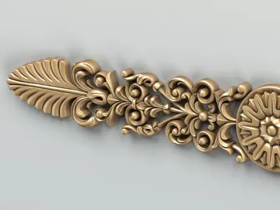 Carved decor horizontal 011 3D model