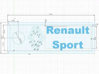 Renault Sport Key Holder 3D print model