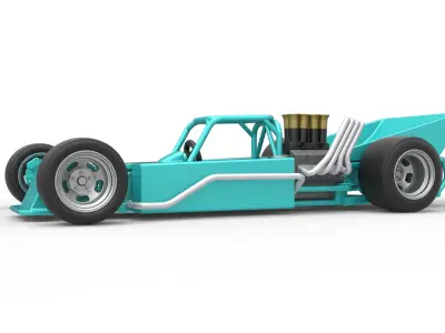 Supermodified rear engine race car Version 2 Scale 1 to 25 3D print model