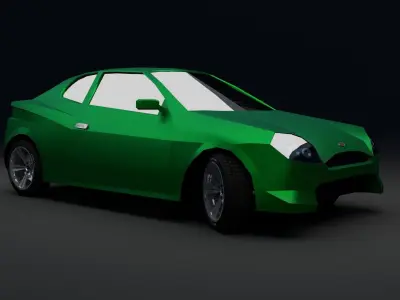 Low Poly Car orange sports Low-poly 3D model