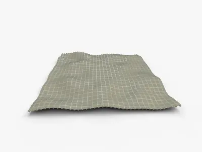 Artichoke Green Checked Plaid Throw 3D model