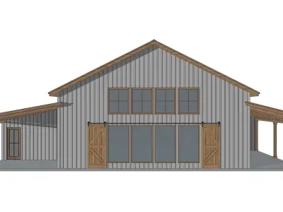 Barndominium House - 020 Low-poly 3D model