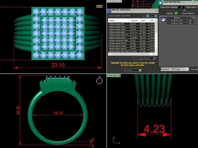 Jewelry Diamond Ring 3D Print Model 3D print model 21