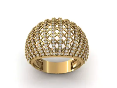 STL 3DM Print Ready Women Diamond Ring Lightweight Printable  3D print model 60