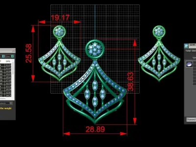 Rose Gold Diamond Pendant 3D Print Model 3D print model purchase