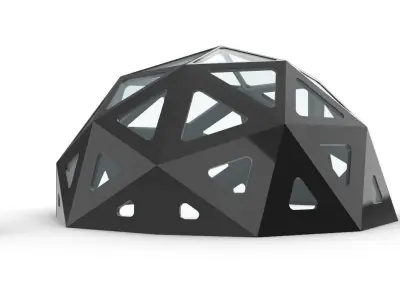 Geodesic Dome with Dynamic Perforations 3D model